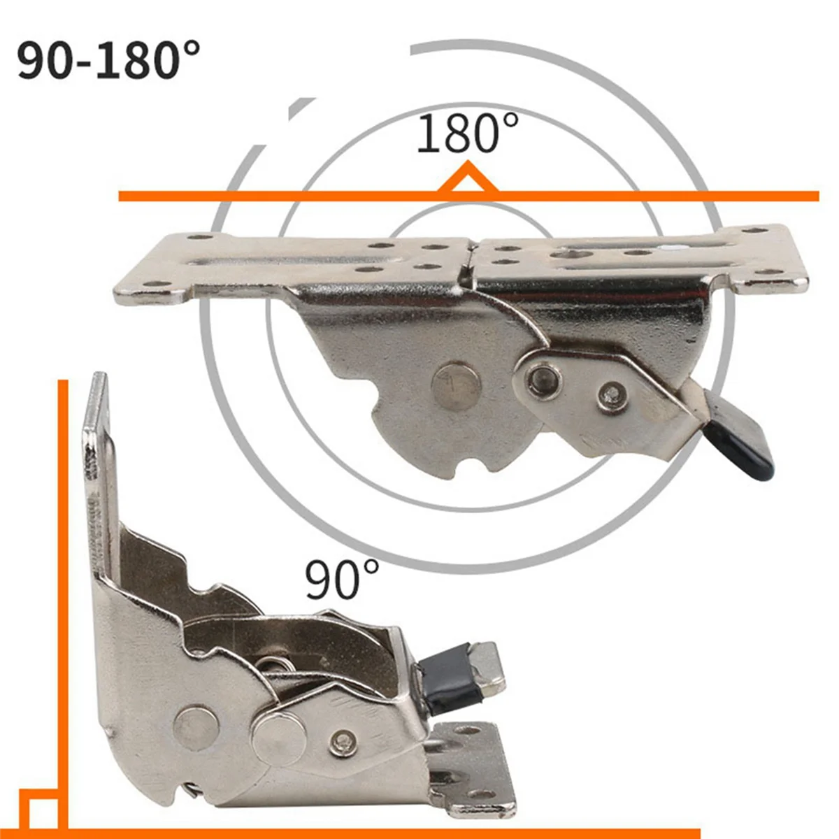ABGE-10PCS 0-90-180 درجة الذاتي قفل للطي المفصلي أرجل الطاولة الفضة طاولة القهوة قابلة للطي الأثاث الأجهزة خزانة المفصلي