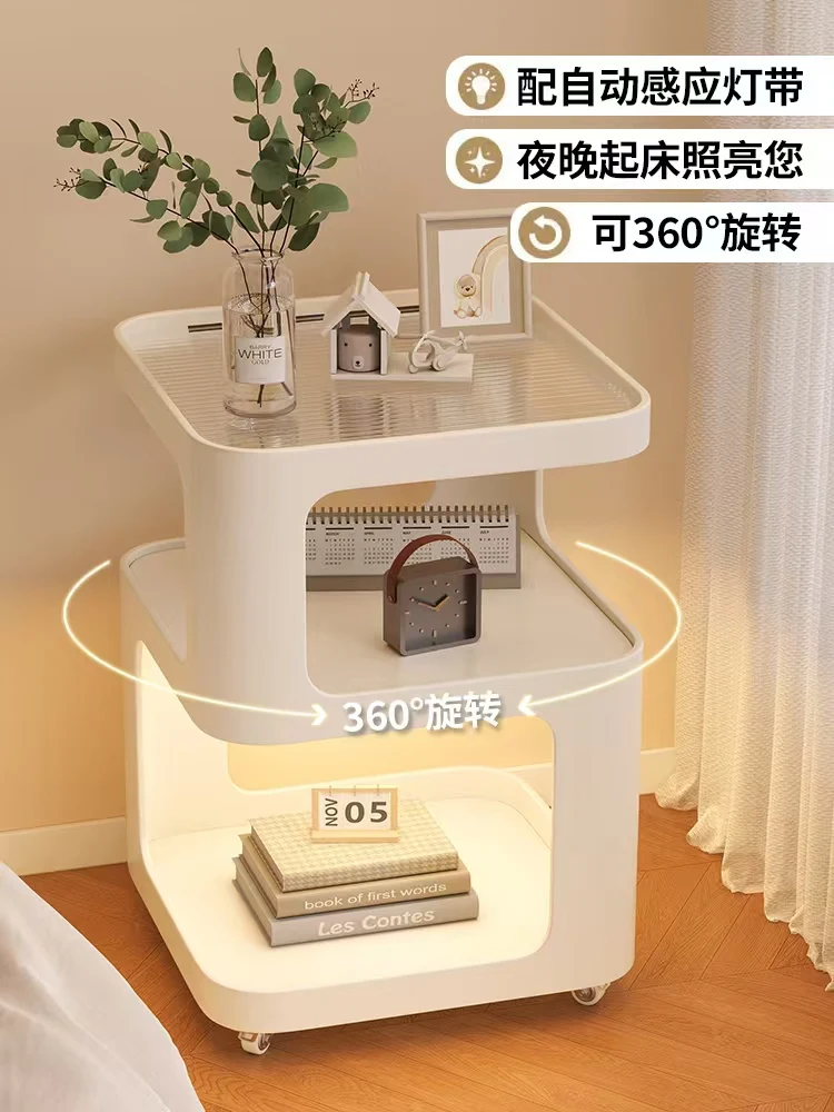 

Bedside table Wrought iron removable bedside household side cabinet Bedroom bedside shelf Small substitute Creative side table