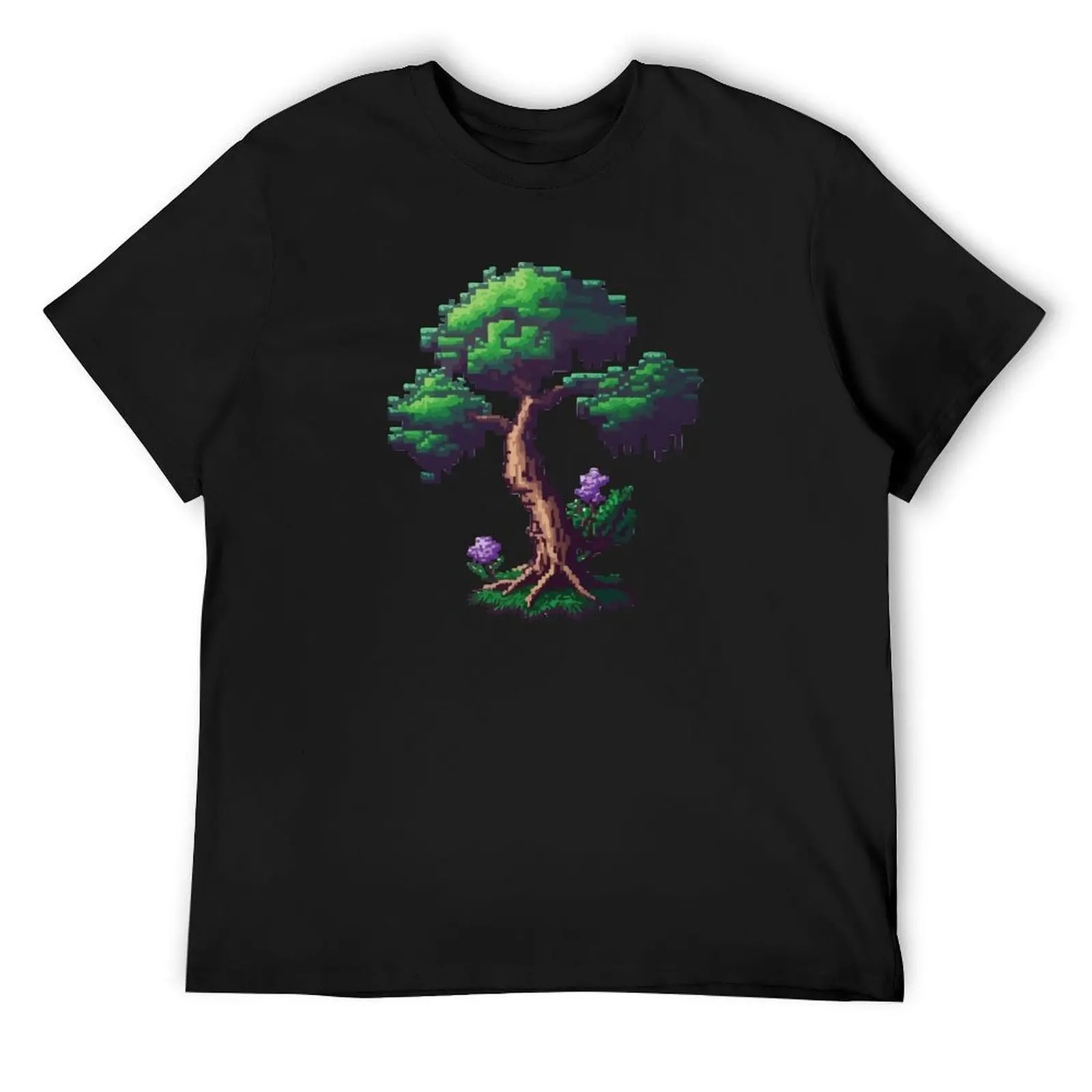 

pixelated terraria tree T-Shirt customs oversized graphic tee Anime t-shirt t shirts men