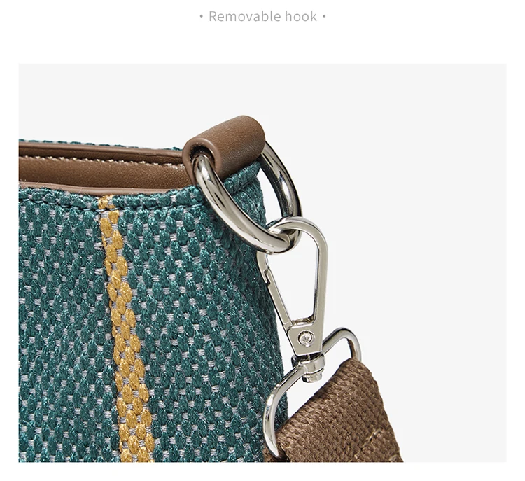 FOXER Stoff-Umhängetasche für Damen, lässige Handtasche mit großem Fassungsvermögen, modische, leichte Einkaufstasche, Geldbörse – Detail 4