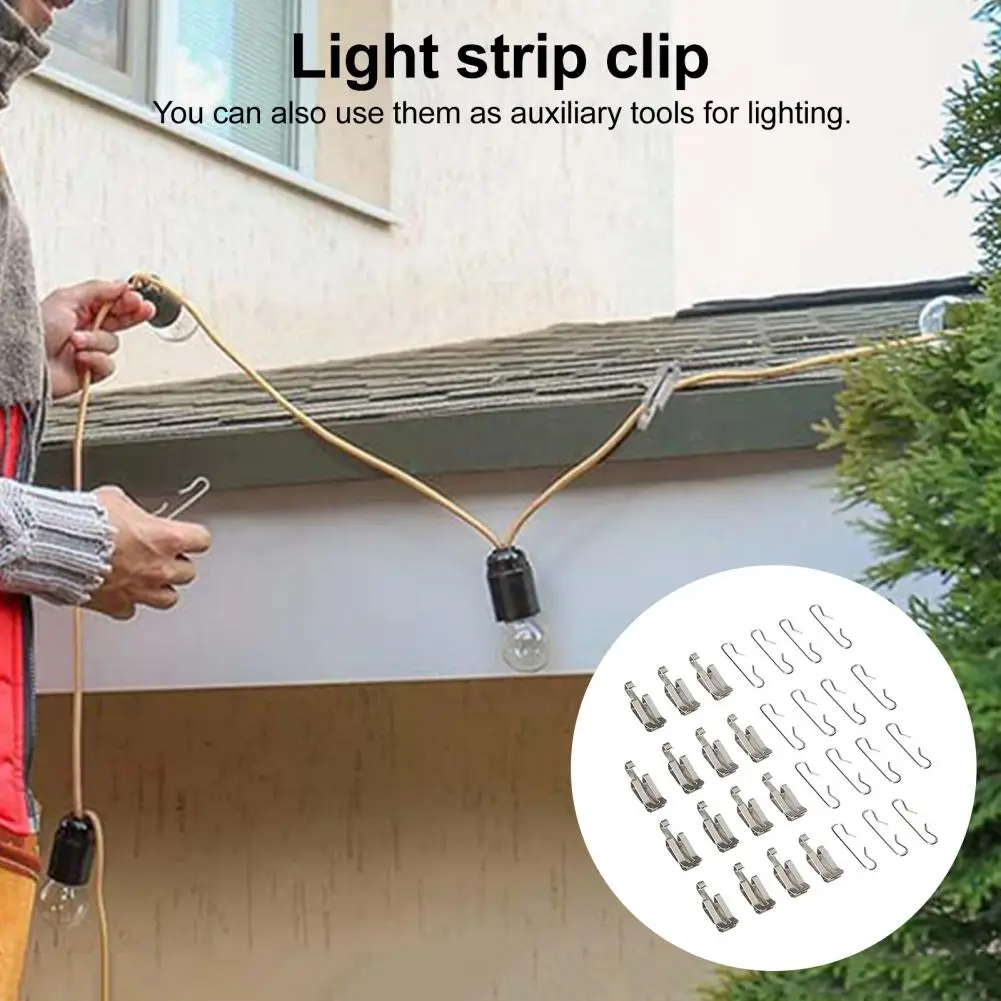 Weather-resistant Light Hangers Christmas Light Hangers 30pcs Metal Christmas Light Clips Strong Load-bearing for Decorations