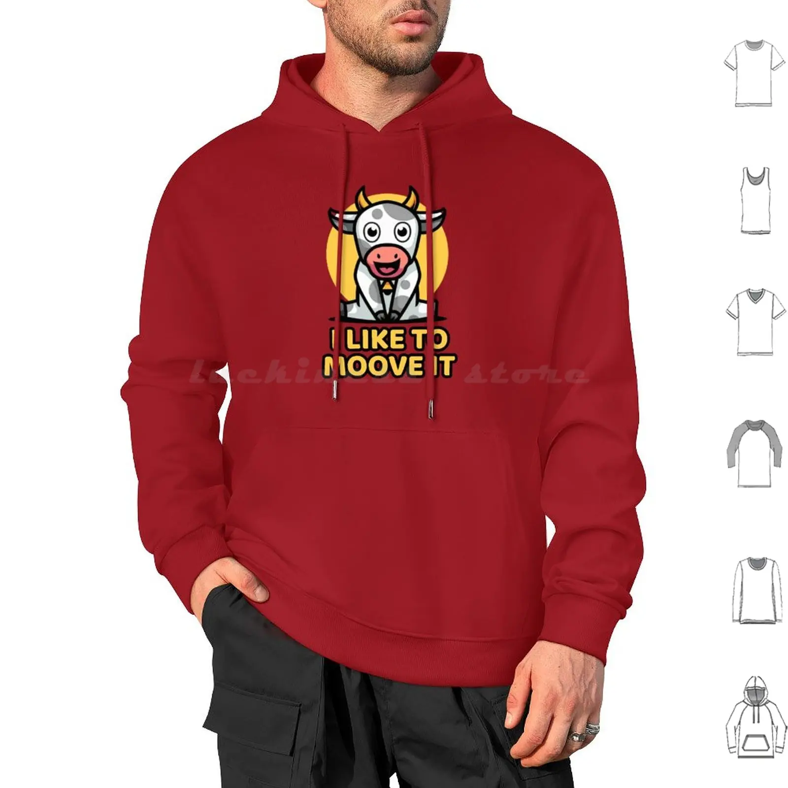 I Like To Moove It Hoodies Long Sleeve Funny Exercise Funny Cow Cute Cow Pilates Pole Dancing Pole Dancer Yoga Fitness