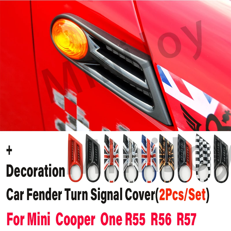 Union Jack Car Side Fender Marker Light Housing Cover For MINI Cooper One R56 Clubman R55 Convertible R57 R58 2Pcs/Set Accessory