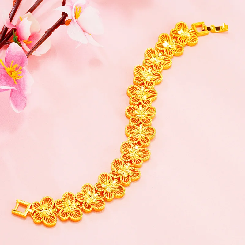 Nexil Jewelry   24K Gold AU999 Butterfly Bracelet Women - Premium pure gold, fine butterfly craft, suitable for daily commute, d