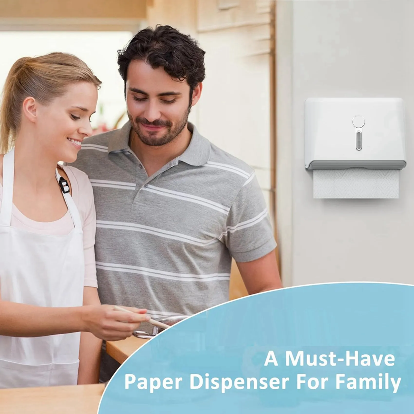 

Диспенсер для бумажных полотенец ABGE-2X, настенный, с ключом, без сверления и шурупов, для установки в ванной, туалете, на кухне