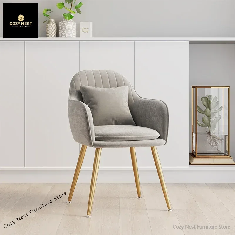 Dining table, chair, household backrest stool, desk, simple and comfortable sedentary high-end makeup chair, living room light l