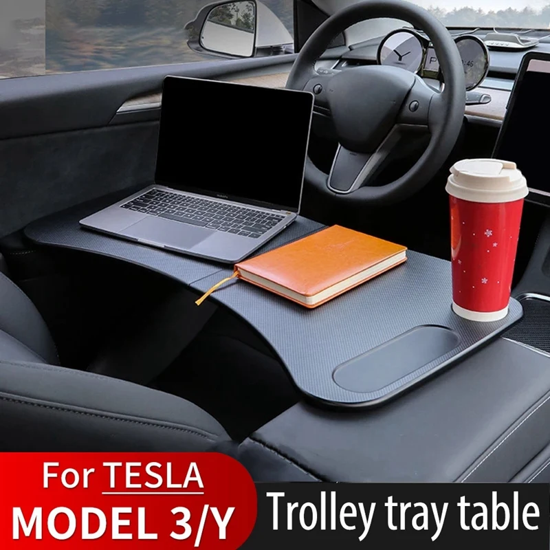 Carbon Table Desk For Tesla Model 3 Model Y Steering Wheel Table Board Laptop Tray Food Desk Office Table Holder