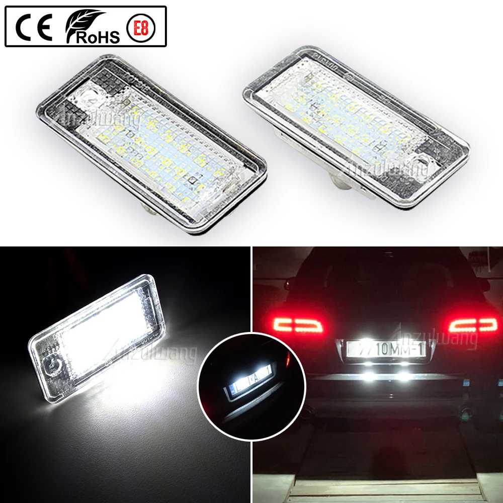 لأودي A3 / S3 B6 A6 / C6 S6 B7 RS4 كابريوليه RS6 زائد / أفانت الأبيض خطأ مجاني LED رقم الترخيص لوحة ضوء مصابيح #5