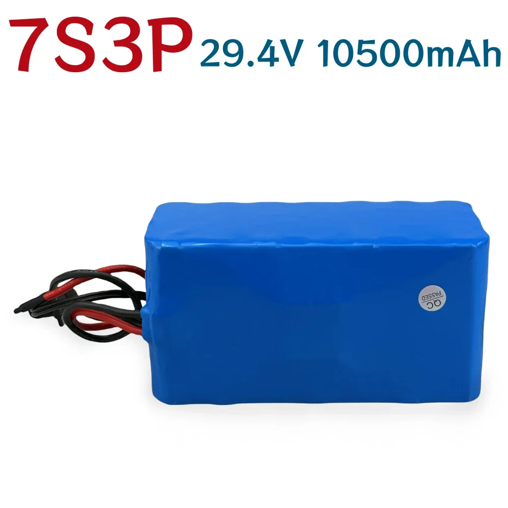 7S3P 18650 Battery Pack 29.4V 10500mAh Li-ion Rechargeable Battery Built in BMS For 24V Wheelchair Battery Replace etc
