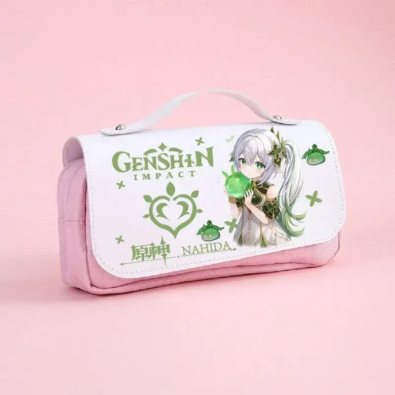 Genshin Impact Nahida-estuche de lápices de gran capacidad para Cosplay, bolsa para bolígrafos, suministros escolares