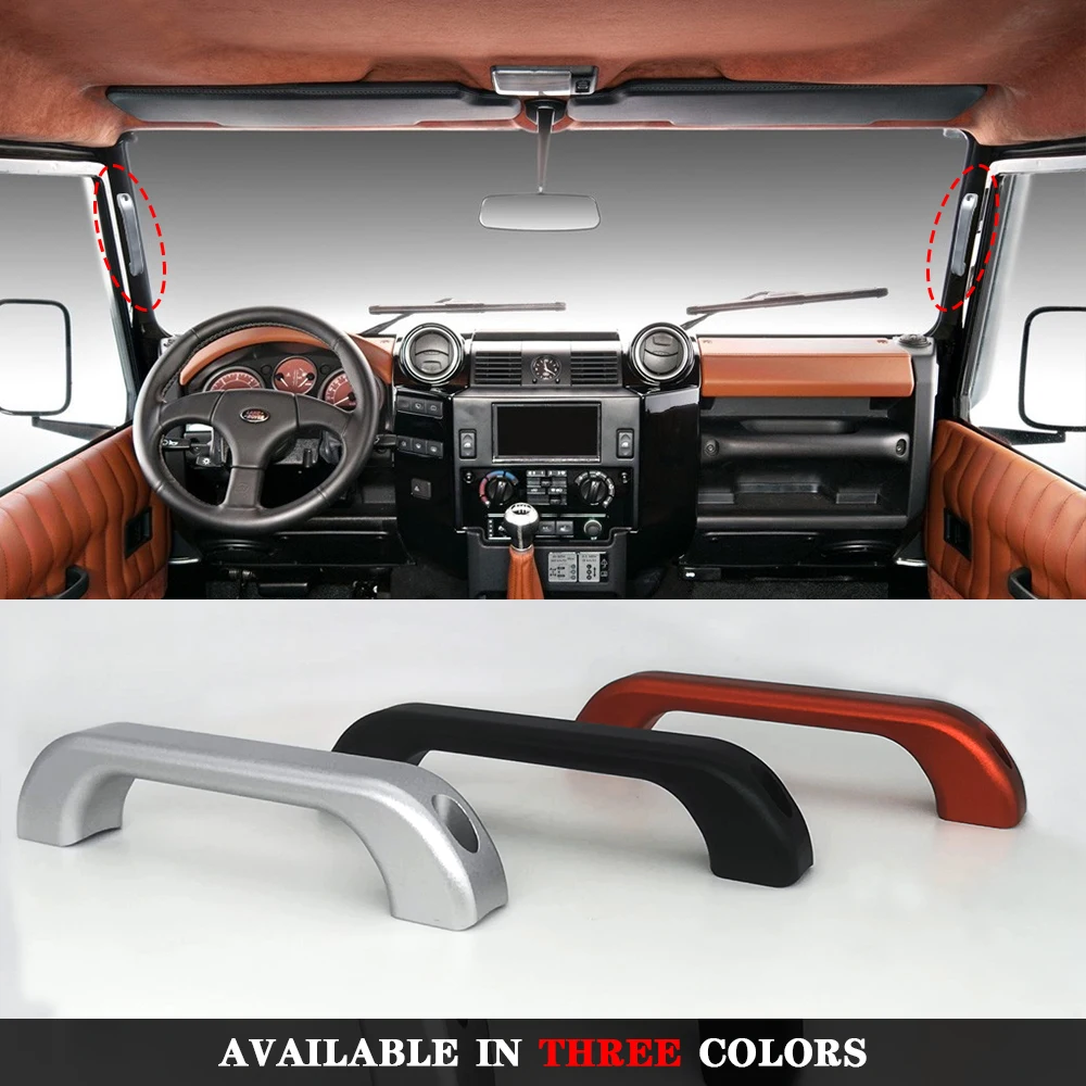 Car styling Aluminum Alloy Silver/Red/Black Car A pillar Grab Handle For Land Rover Defender 90 110 2004-18 Car Accessories