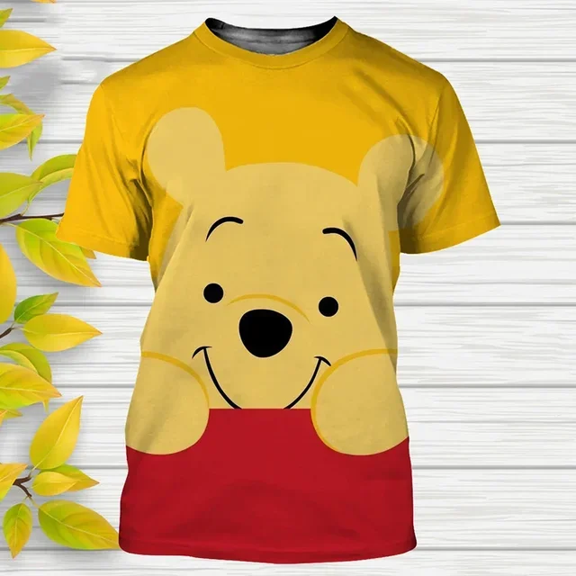 Disney Winnie The Pooh Cartoon Short Sleeve T-Shirt Men Women Casual T-Shirts Anime Tigger 3D Print Kids Tees Tops Clothing