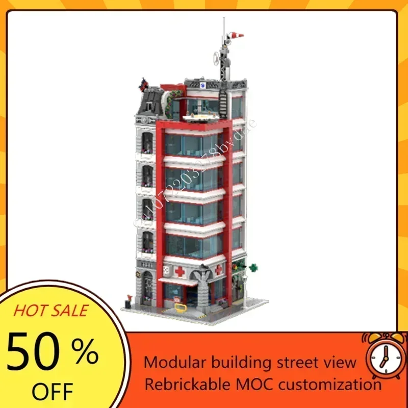 Hôpital MOC modèle StreetView Architecture créative Kit de bricolage éducation technique assemblage Puzzle jouet d'anniversaire cadeau de noël