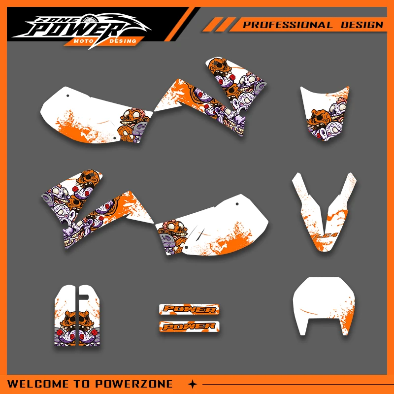

Наборы наклеек с графикой для мотокросса POWERZONE для KTM 640 1998-2007 LC4 640 с индивидуальным номером