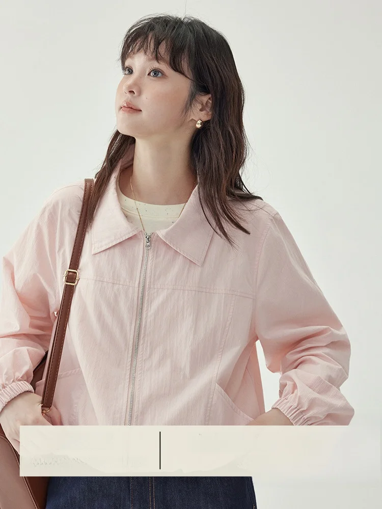 

AMUU оригинальная длинная молния Jaet ort Sle розовая женская мода весна осень Новое поступление свободного покроя для поездок на работу