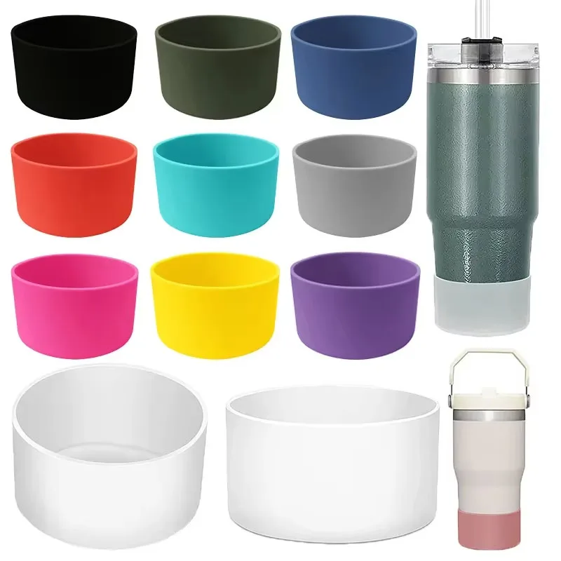 Universal 7.5cm Soft Food Grade Silicone Bottom Cup Sleeve Cover For Stanley 40oz Ice Flow Flip 30 oz 20 oz Water Bottle