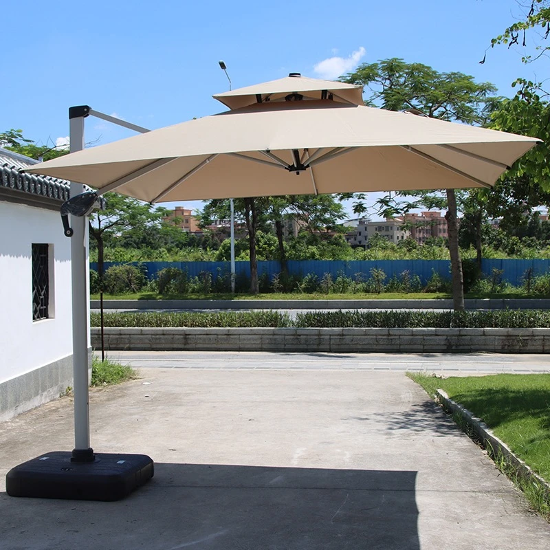 

Outdoor Patio Umbrella Garden Balcony Villa Open-air Stall LED Large Solar Roman Umbrella