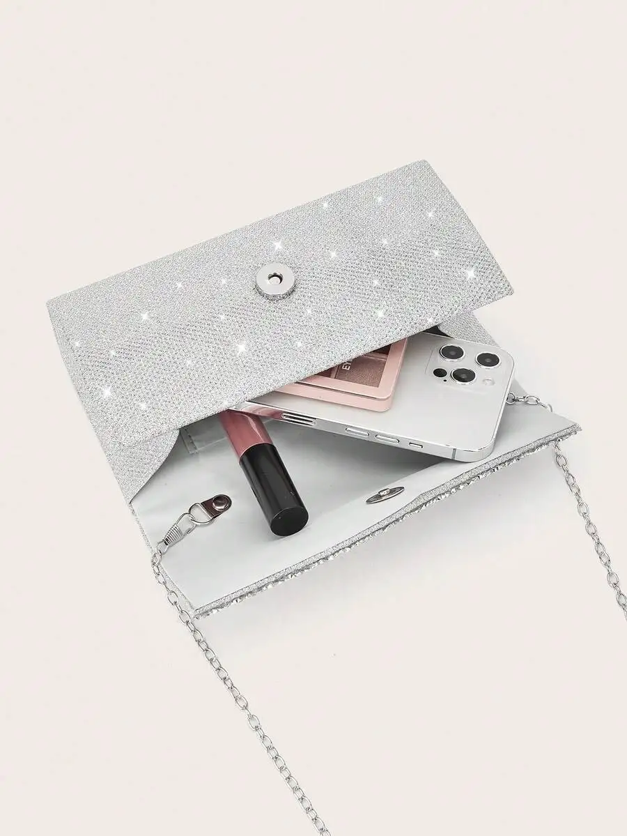 

Mini Glitter Chain Clutch Bag For Party Wedding Evening