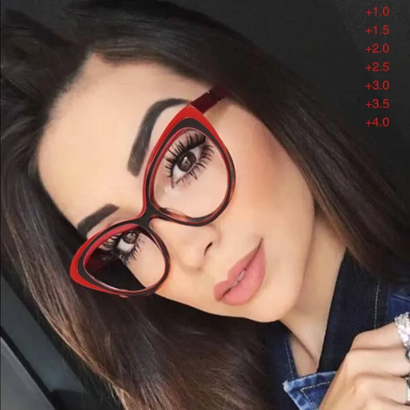 Mode Cat Eye Frauen Lesebrille Männer Hyperopie Brillen Computer Presbyopie Dioptrien