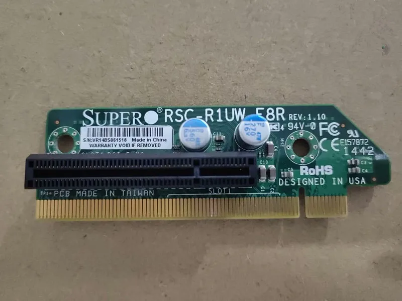 RSC-R1UW-E8R Slot único PCI-E x8 Riser Board Cartão