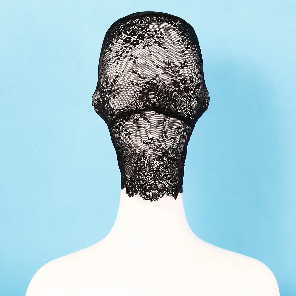 Masque en dentelle noire sexy pour femmes, masque de mascarade de fête unisexe pour adultes, capuche complète, couvre-tête, Festival Halloween Cosplay, masque pour les yeux