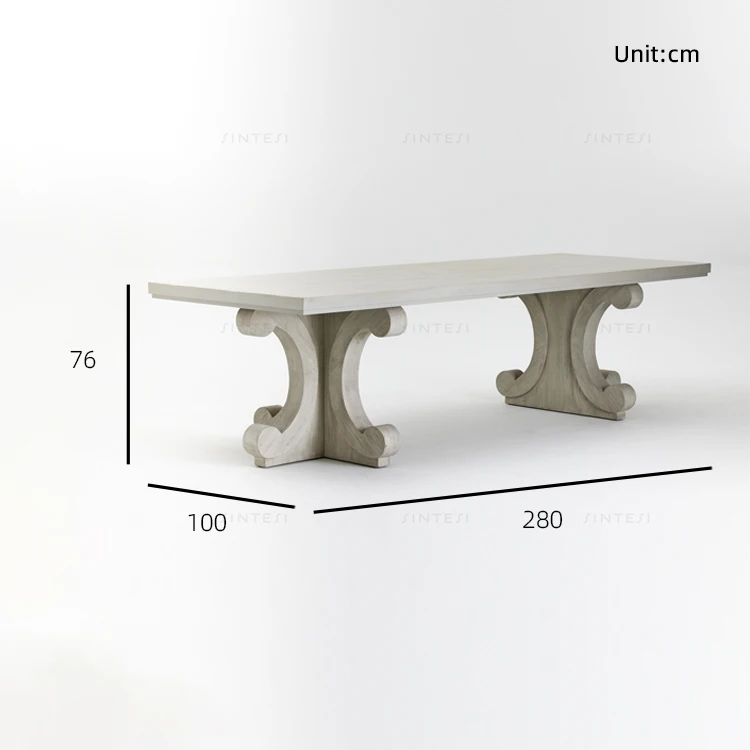 

Classic 8-Seater White Pine Dining Table Set Light Wooden Dining Room Furniture for Home and Hotel Use for Kitchen