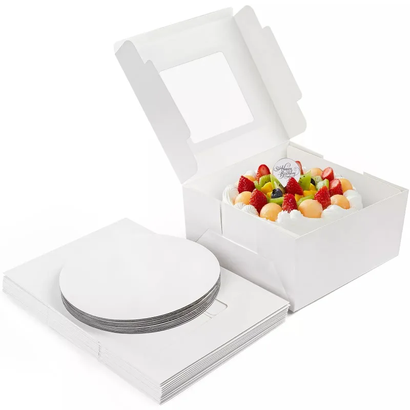 

10 pcs 10 inch cake box pastry mousse trays suitable for giving friends birthday holiday party gifts bakery accessories