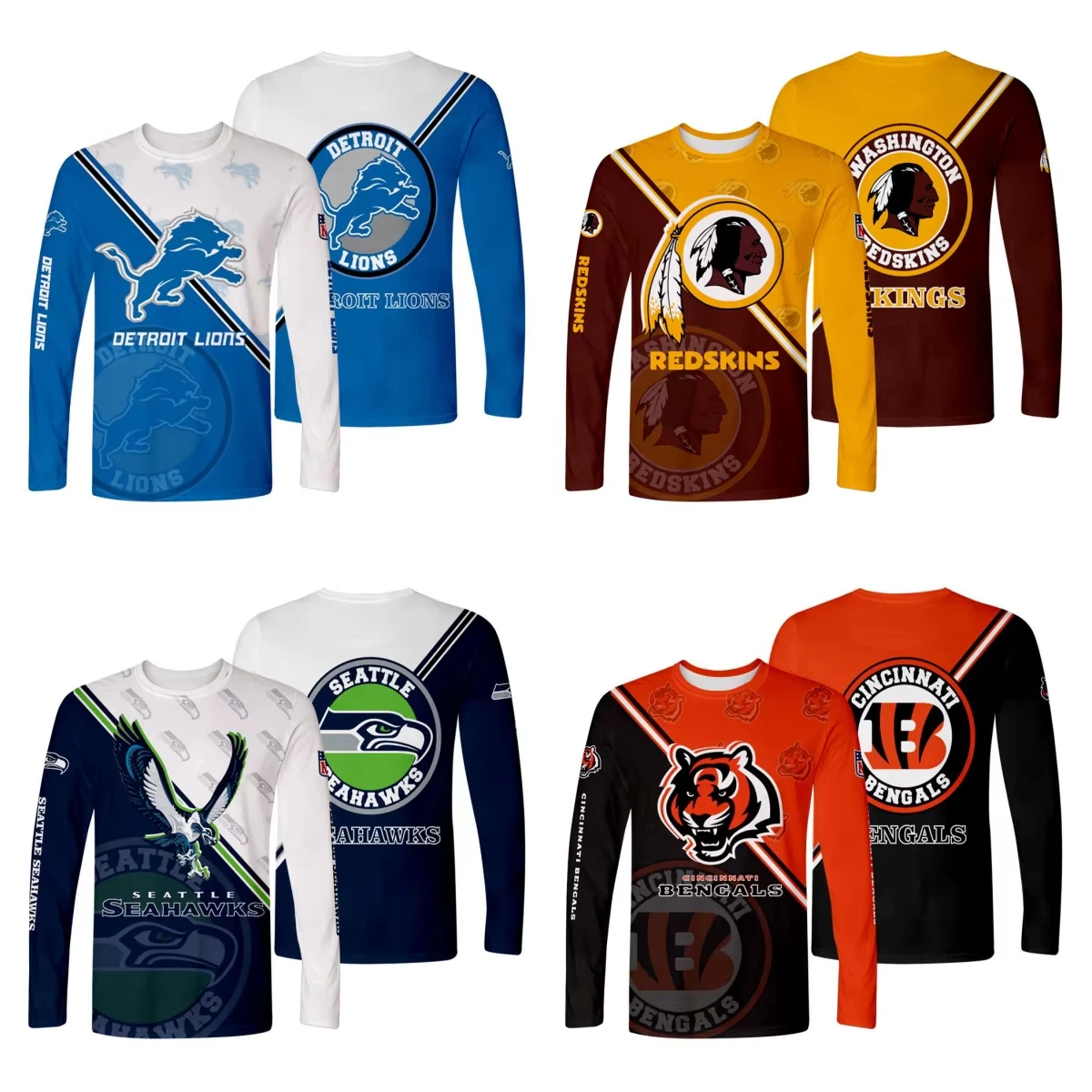 

Rugby Uniform Spring and Autumn NFL Team Uniform 3D Digital Printing Crew Neck T-shirt Couple Casual Long-sleeved 2025 Summer