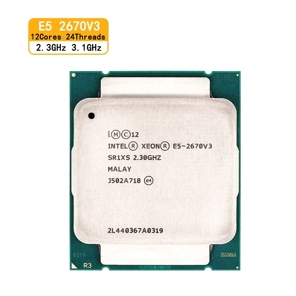 Used Intel Xeon E5-2670V3 SR1XS 2.30GHZ 30M 12-CORES LGA2011-3 Processor CPU