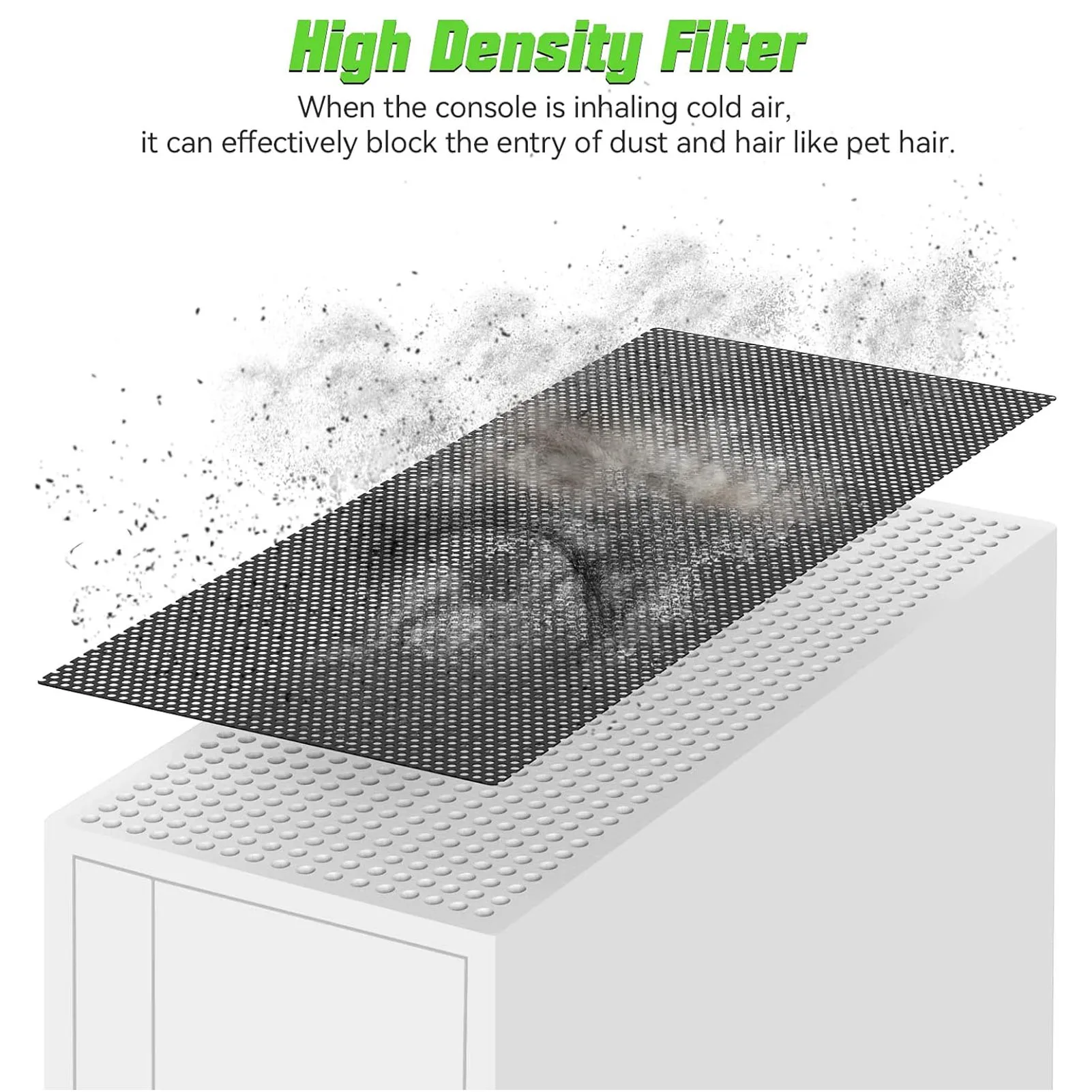 Dustproof Filter Cover 8 Silicone Dust Plugs 4 PVC Dust Filter Black Game Console Dust Filter Set Minimalist for Game Console