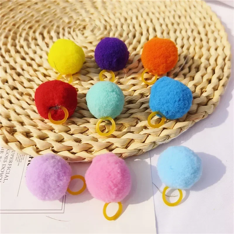 Cute 3cm Ball Elastic Hair Bands for Pet Dog Cat Hair Ropes Ties Ponytail Headwear Hair Accessories Dog Grooming Tools Supplies