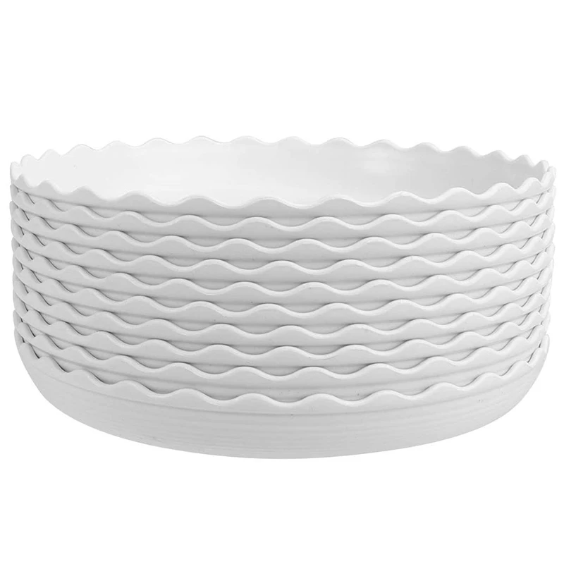 20 Pieces Of Wave-Shaped Plant Tray, Flower Pot Drip Tray, Suitable For Indoor And Outdoor Plants, (White, Red)