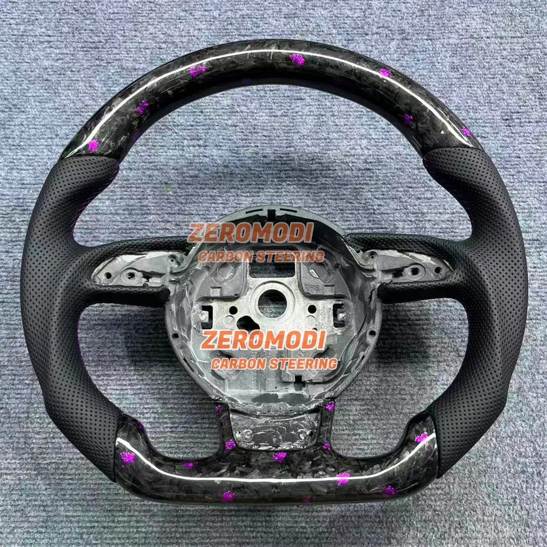 For Audi A3 8V A4 B8 A6 C7 A7 4G8 Replacement Real Carbon Fiber Steering Wheel with Leather