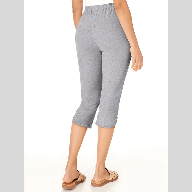 Summer Female Pant Thin Knit Solid Colour 7- Minute Trousers Commuter Womens Midi Pants