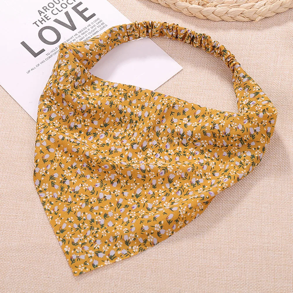 

Head Scarf Fashion Floral Print Women Cloth Hair accessories Elastic headband Floral Turban Triangle hair headband