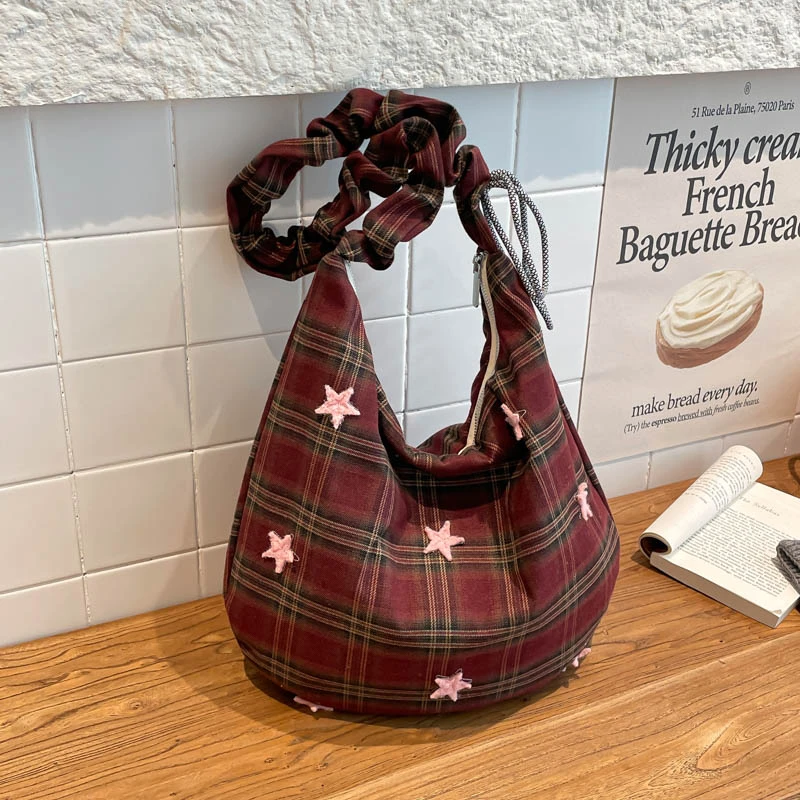 

Новинка 2026, высококачественные универсальные сумки, нейлоновые сумки со звездами на молнии, повседневная сумка в стиле ретро, большая вместительная прочная сумка на плечо для поездок на работу