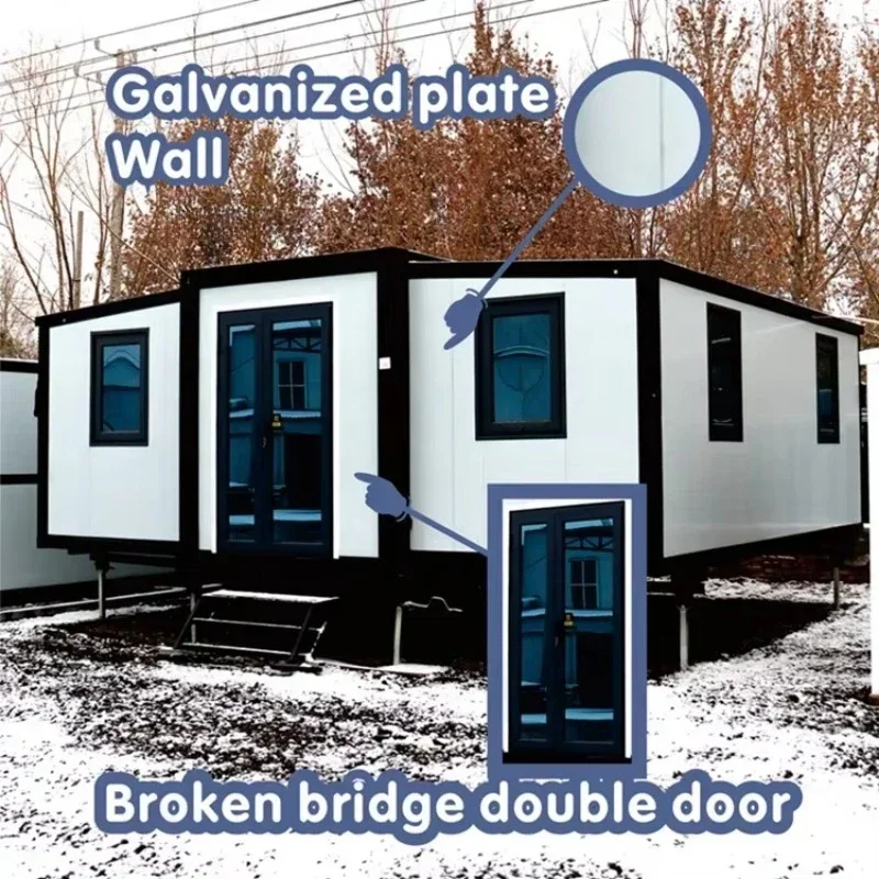 Tiny House Waterproof Prefabricated Mobile Container Tiny Home Customized Modular 2 3 Bedroom Living Expandable Container House