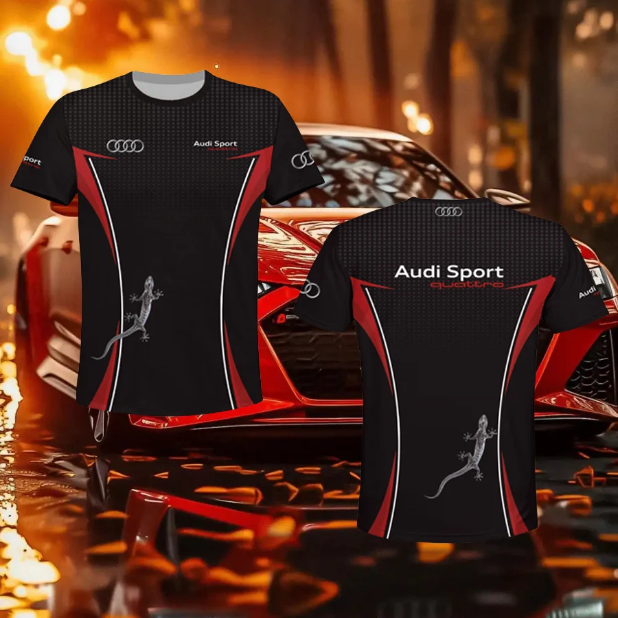 

Мужская быстросохнущая футболка для автоспорта Audi, дышащая, впитывающая пот, легкая, стильная, повседневная тренировочная футболка