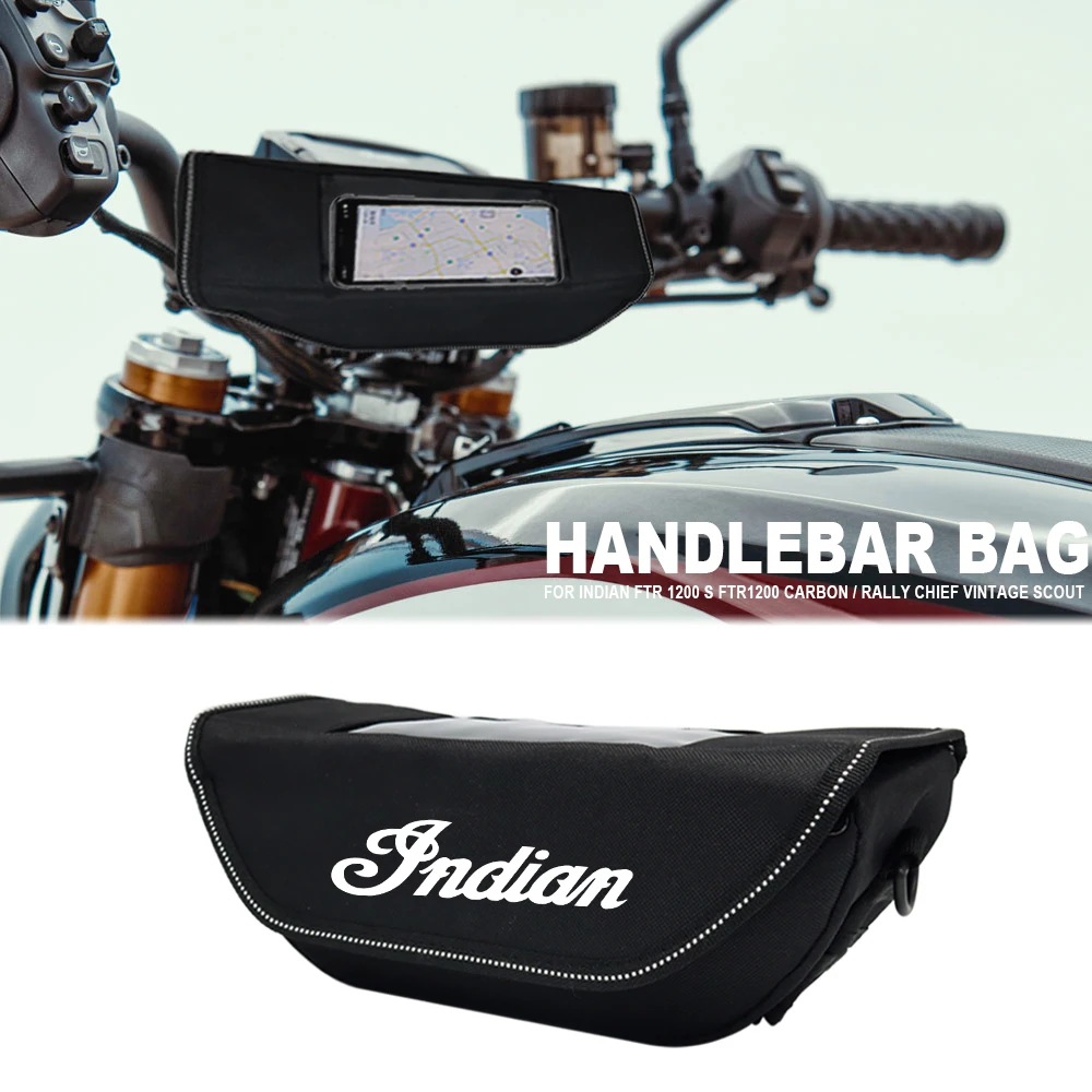 Bolsa de almacenamiento para manillar de motocicleta Indian FTR 1200 S FTR1200, bolsa de carbono/Rally Chief VINTAGE Scout, impermeable y a prueba