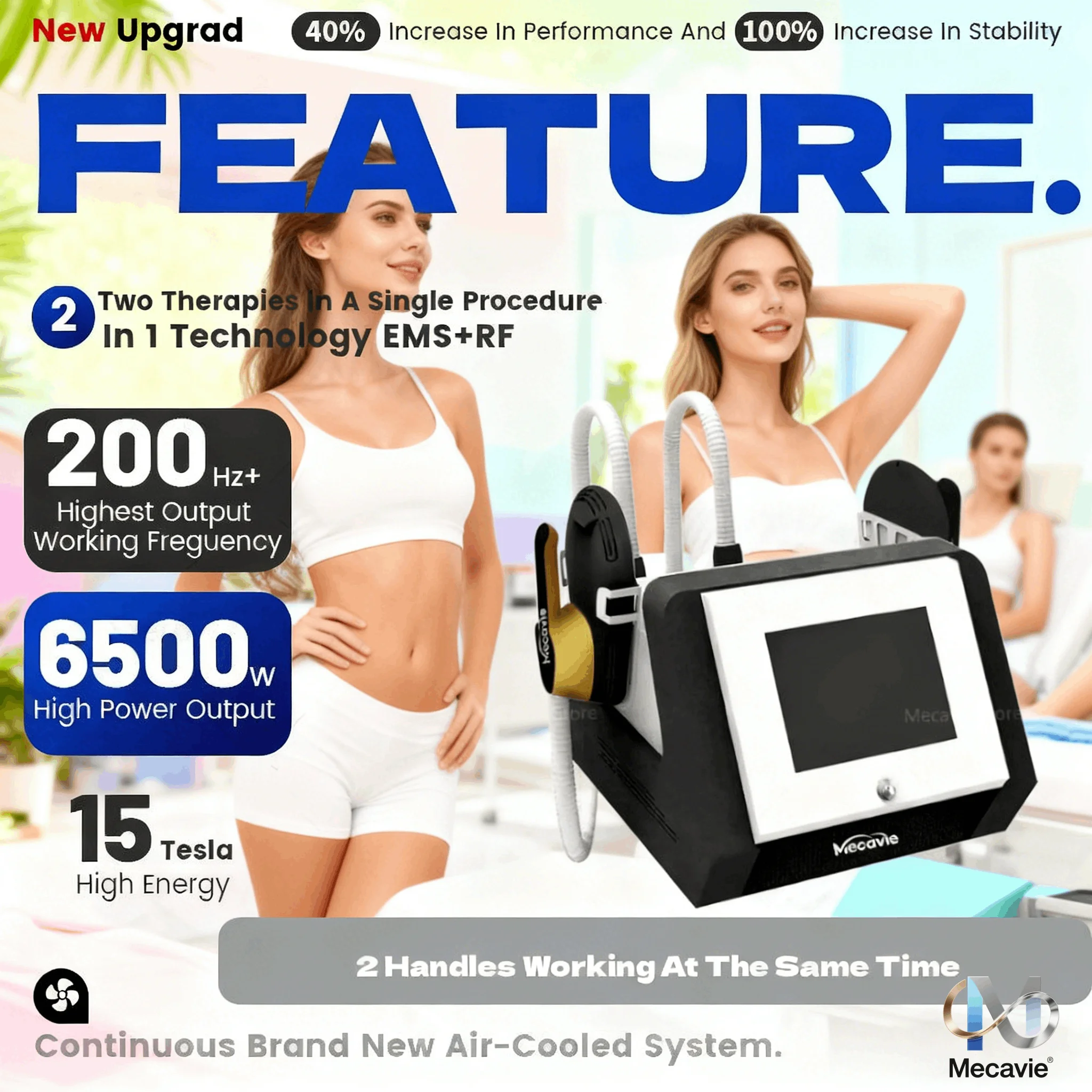 

2026 Professional 6500W EMS Technology Mecavie Multi Function Body Sculpting Device Tightens Skin Shapes Abs Buttocks Shaping