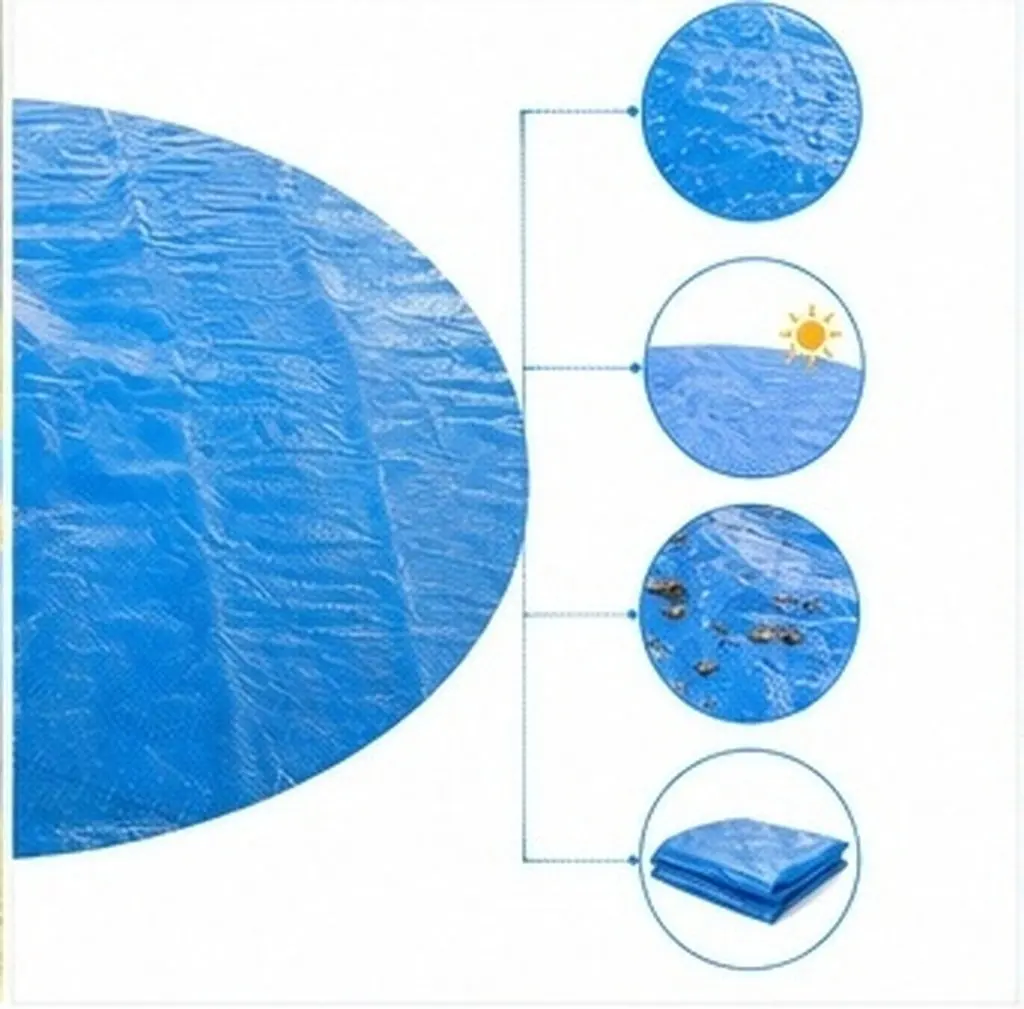 1Pcs Pool Solar Cover Blue Diameter 2.90m Heat Insulation Swimming Pool Cover Waterproof Dust Rain Protection for Frame