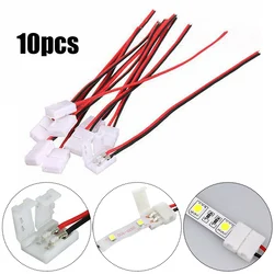 10X LED Strip Connector 10MM Electrical Connect Splice 2-Pins Power Clip 5050 5630 SINGLE 2 WIRE PCB BOARD ADAPTER