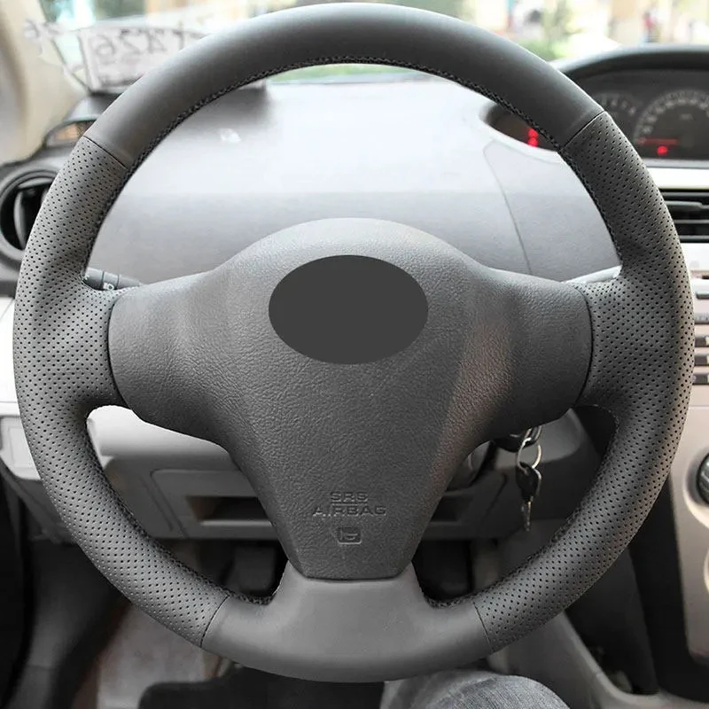 

Perforated Leather Cover For Toyota RAV4 2006 - 2012 Yaris 2007 - 2011 Vios 2008 -2013 Car Inner Steering Wheel Cover Trim Black