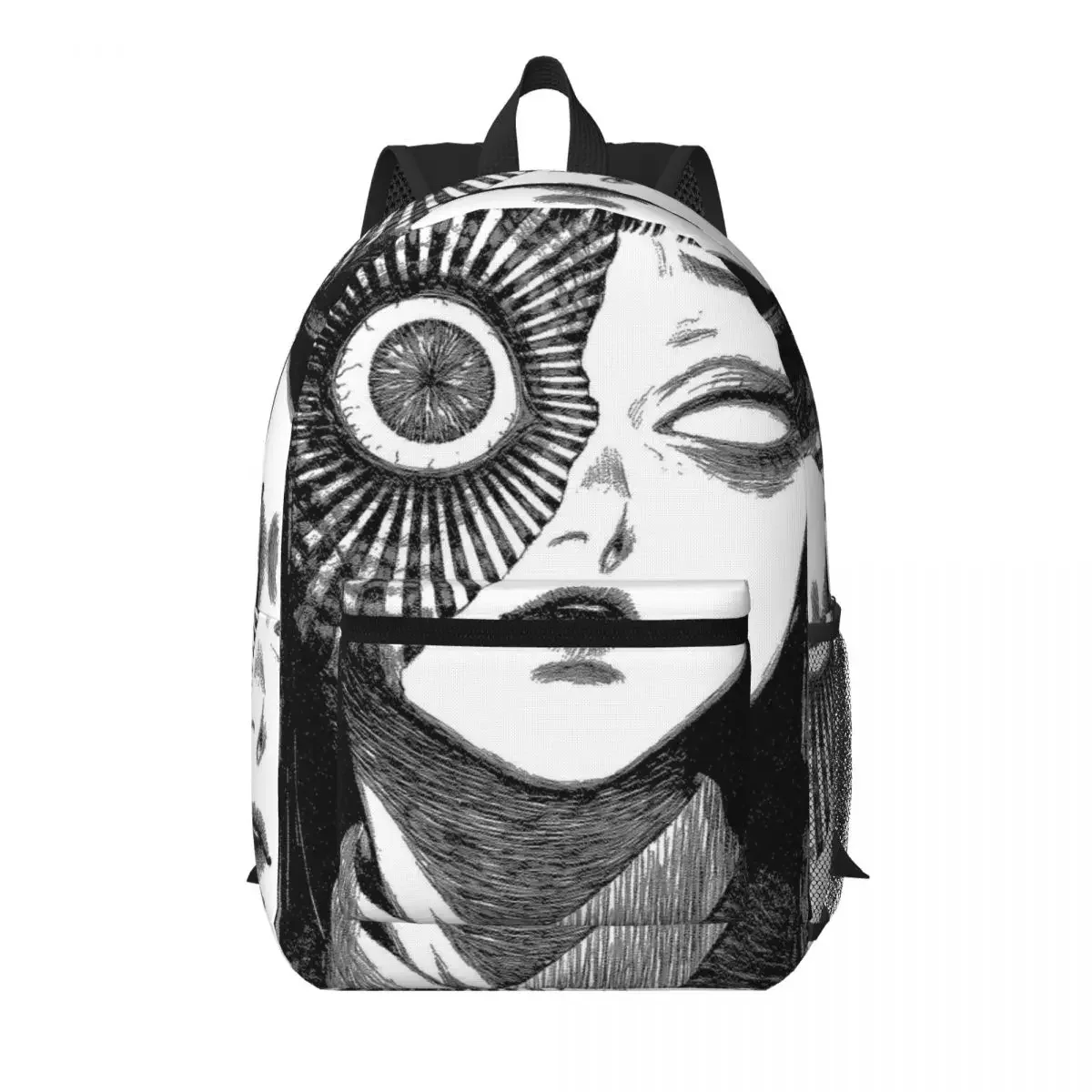 Junji Ito Tribute Poster Uzumaki Student Backpack School Bag Hiking Travel Daypack for Boys Girls Bookbag Shoulder Bags