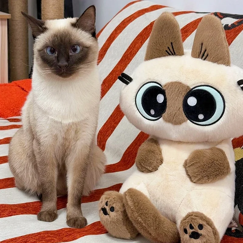 

Azukisan обнимающая мягкая плюшевая кукла сиамский кот аниме периферийная подушка игрушка украшения украшения для комнаты коллекционные подарки на день рождения