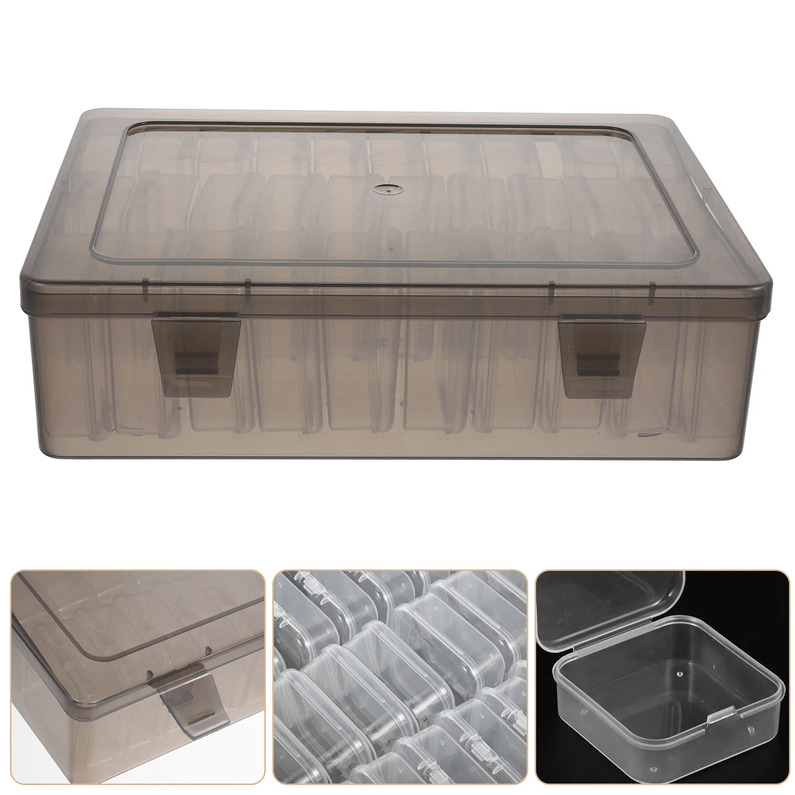 

1Set Transparent Crafts Storage Box Large Capacity Beads Organizer Desktop Jewelry Container Clear Multifunctional