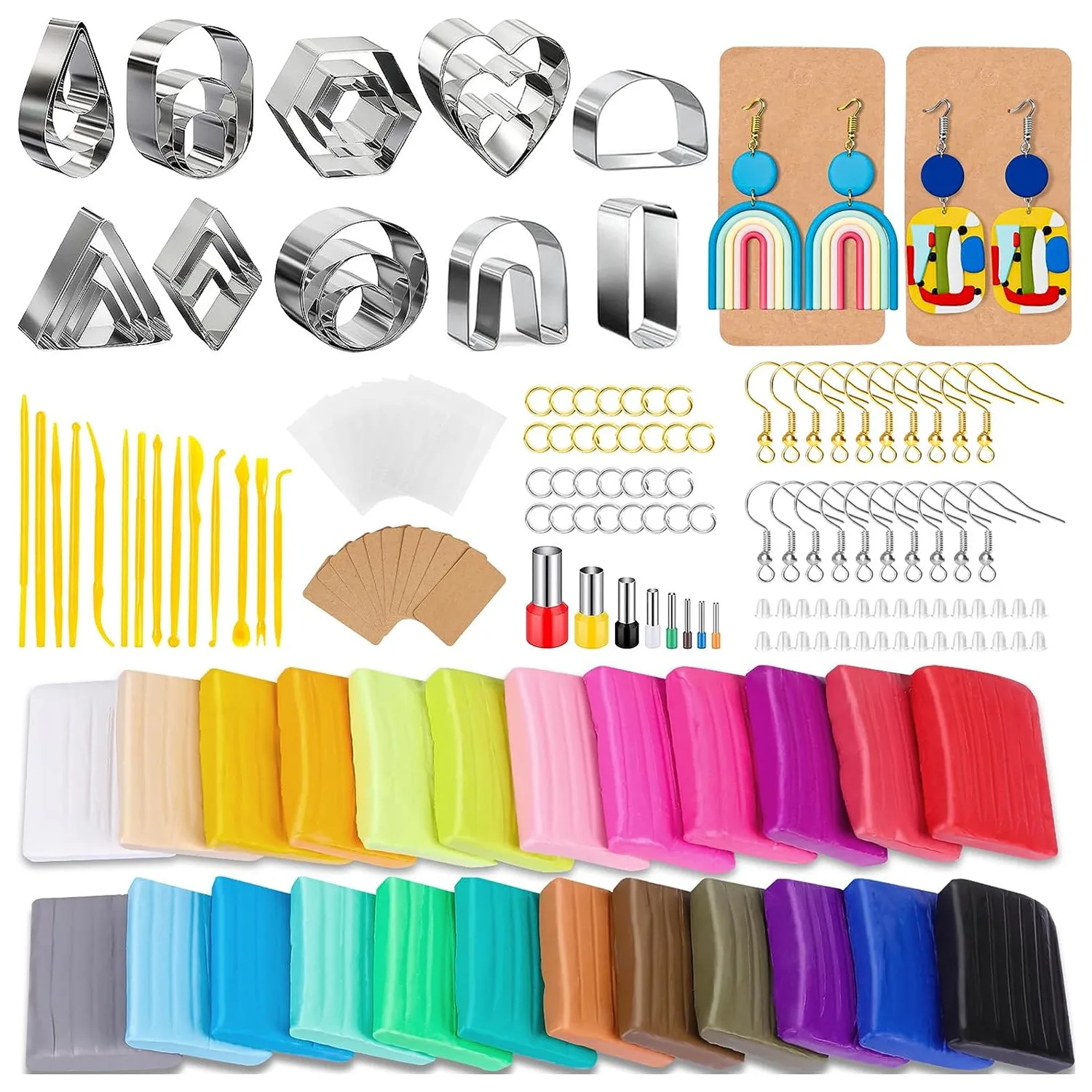 Zestaw do robienia kolczyków z gliny polimerowej Piekarnik Glina do pieczenia Nożyce ze stali nierdzewnej Forma do ceramiki Diy Ceramiczne rękodzieło Materiały jubilerskie Narzędzia
