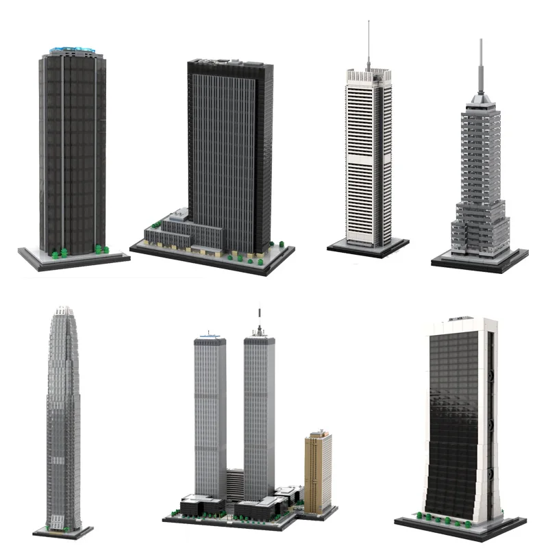 Zestaw klocków MOC seria Wysoki Budynek, kreatywny model do składania, idealny na prezent świąteczny dla wszystkich miłośników architektury.