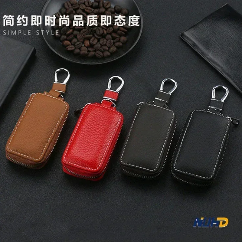 Leather Car Key Case Keychain For BMW Benz Audi VW Toyota Hyundai Honda KIA GMC Bentley Cadillac Key Cover Protector Accessories