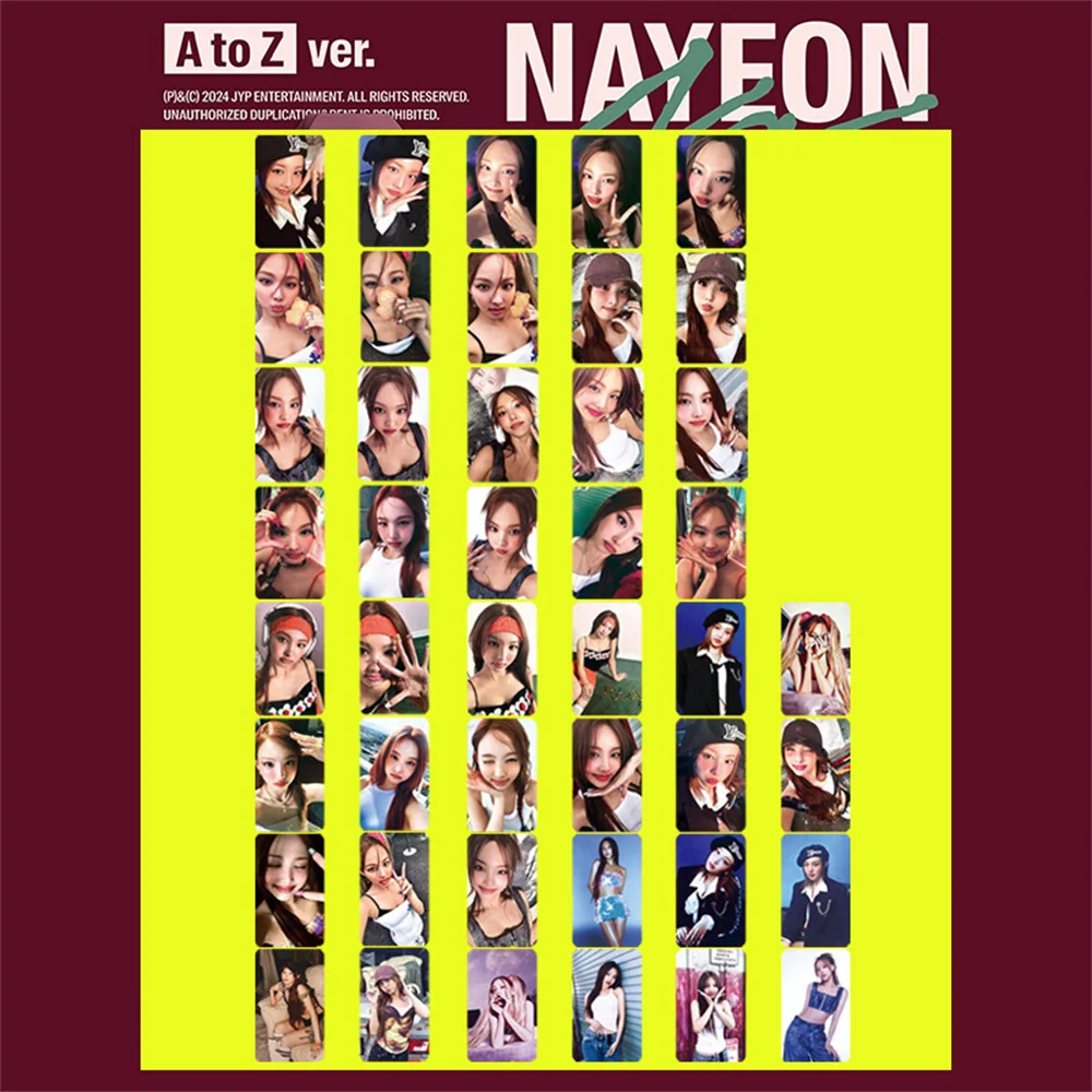 Kpop Popular Singer NAYEON Mini Album Solo Photocard Set Card Double Sided Glossy Film LOMO Card Gift Fans Collection